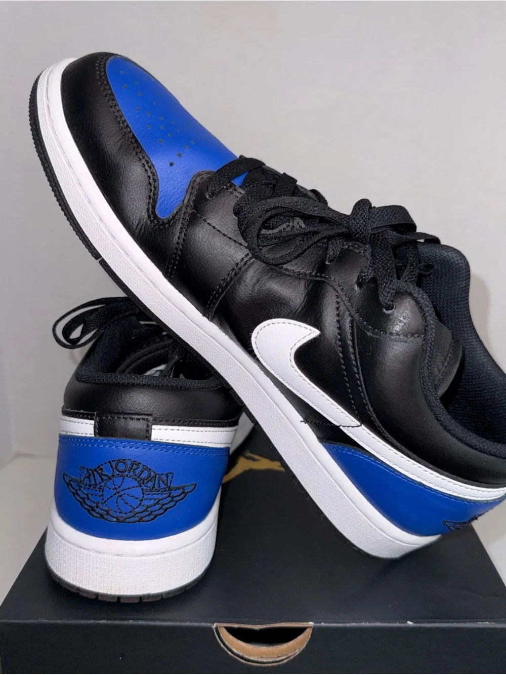 Jordan Men’s Low-Top Sneakers - Black / Blue / White 9.5